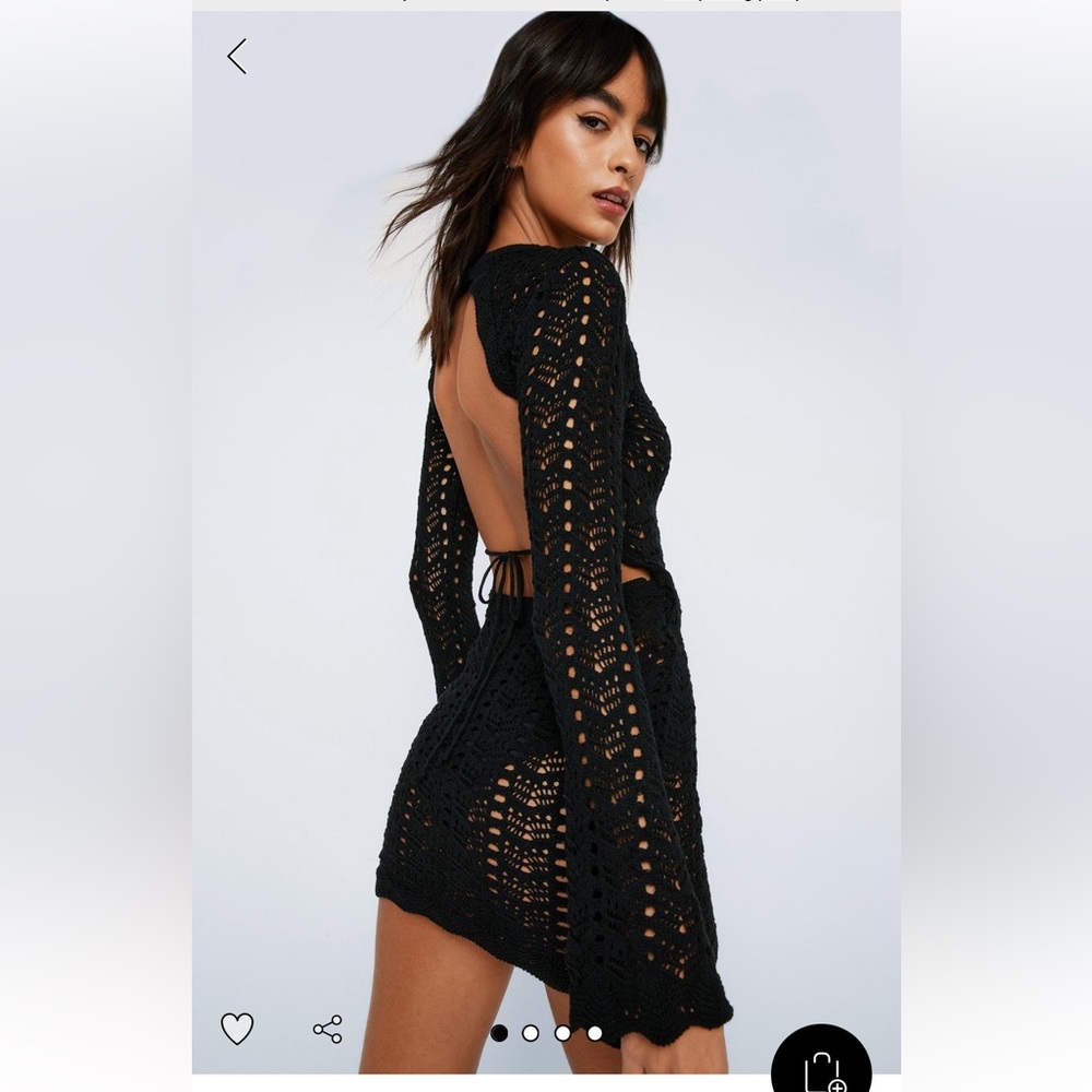 Nasty Gal Crochet Knitted Backless Mini Dress